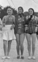 Frances May Gallichan (1921-2007) with Pauline Le Fondre and Kathleen Le Maistre at Ouaisne in the 1930s