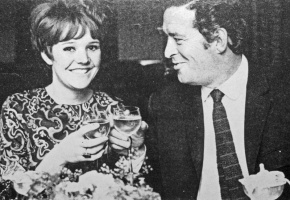 1968 - Sheila Renault, accompanied by actor John Gregson