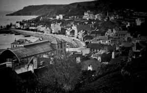 St Aubin's Station and harbour in the 19th century