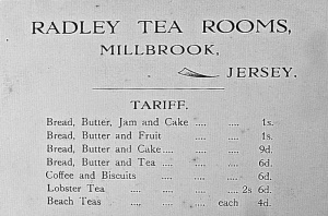 The tearooms' menu