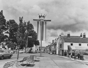 Decorated lamp posts for the 1978 Royal Visit of Queen Elizabeth II and Prince Philip