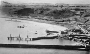 The German jetty which was later destroyed, much to the disappointment of those who believed that it could have been very useful to the island in peacetime