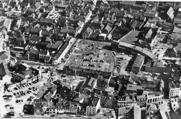 An aerial view of the cleared site