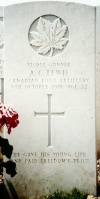 Arthur Charles Lewis, Canada Cemetery, Tilloy-le-Cambrai
