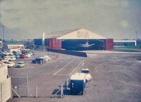 Airport hangar in 1977