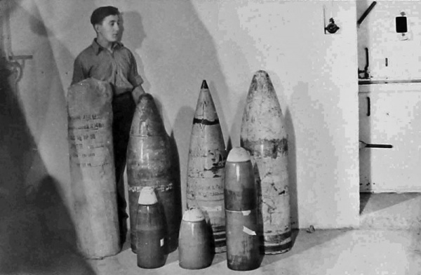 The policy for disposing of this ammunition was threefold. All safe stuff was to be dumped at sea; all pyrotechnics and loose cordite to be burned; all demolition explosives and doubtful ammunition to be blown up
