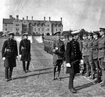 Officers Training Corps inspection in the early 1910s. Subsequently renamed the Combined Cadet Force, the original name was based on the assumption that any of the OTC members who joined the Army would do so as officers
