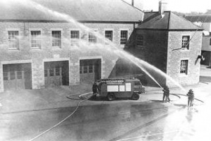 Training with a Land Rover Merryweather fire engine