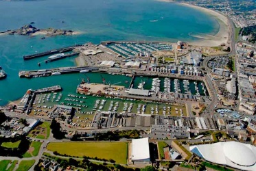 St Helier Harbour and Fort Regent in 2007