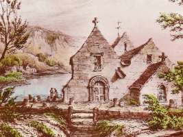A Ching's cigarette card view of the church