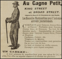 1914 advert for Au Gagne Petit in the Chronique de Jersey