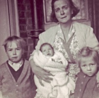Emily May Queripel with her grandchildren Anne, Tony and Jennifer