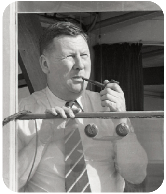 T A Dalton, senior air traffic controller at Jersey Airport in 1953