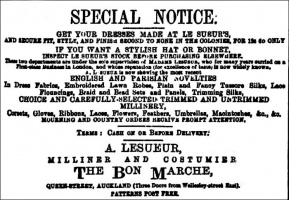 An advert for a Le Sueur business in Auckland, New Zealand