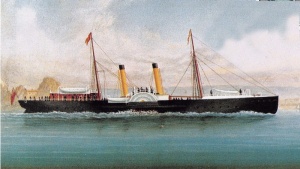 A painting of an unknown paddle steamer in Jersey waters