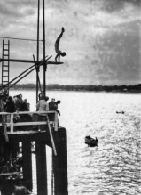 A diver in the Gorey Regatta