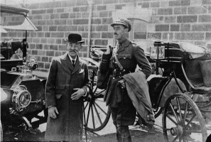The affluent St Helier jeweller, Philip Le Geyt (1845-1921), generation 10, with his grandson, Stuart Le Geyt Cutler, RFC