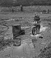 Evening Post photograph of motor cycle triallist J Hepburn in 1952