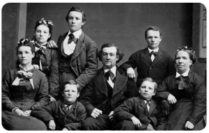 Thomas Carlisle and Fanny Sophia, nee Hocquard (1829-1892) and their family. Born in St Brelade, Fanny emigrated to Utah, where she married Thomas in 1854