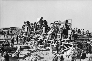 A giant concrete mixer at Batterie Moltke at Les Landes