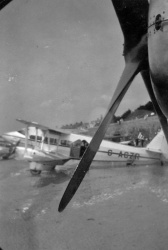 A view of the beach 'aerodrome' from a newly arrived aircraft