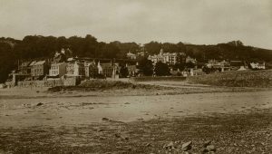 The harbour area viewed from the beach
