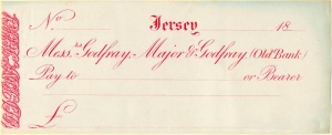 A cheque from Old Bank, run by the Godfray family