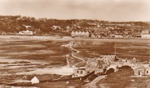 Looking down on the causeway to West Park