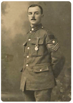 Company Quartermaster Sergeant Claude Hamilton Reynolds, DCM, born in St Brelade in 1887, the son of William Alfred and Ann, formerly a member of the Jersey Militia. He left Jersey for Edmonton, Canada, in 1911, and as soon as war broke out, he enlisted in the 4th Canadaian Battalion. He had two brothers also serving during the war, his elder brother George Francis, who also emigrated to Canada and also won the DCM, and their younger brother Wilfred, who was a private in the Dorset Regiment. CQMS Reynolds was awarded the DCM for his bravery in covering a British machine gun crew on the Somme, all of whom were killed. He was then awarded a bar to the medal for leading a bombing attack against two German lines, reclaiming 1,000 yards of territory and capturing 270 prisoners, including four officers. While in Jersey he married Laura Lilian Rive Delauney, sister of Frederick, with whom he had emigrated to Canada ...