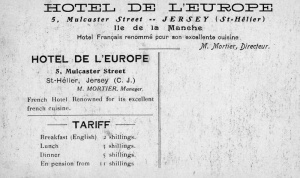 Hotel de l'Europe tariff