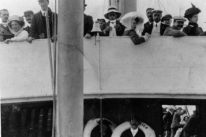 Passengers on the upper deck of Courier II