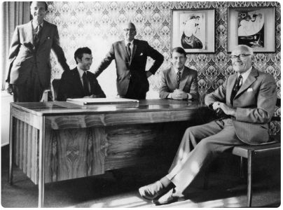 ... and in 1982: Roy Anderson; Haydn Lloyd, managing director; Jurat H H Le Quesne, vice-chairman; Keith Baker and Frank Perrée, chairman