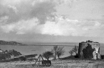 Victoria Tower, inland and higher up from Gorey, was variously manned by up to four NCOs and 36 men. It was a very well armed resistance nest, commanding extensive views of the northern end of the east coast