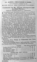 Vincent Thompson ran St James' Collegiate School in 1850