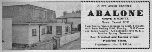Abalone Guest House, Greve d'Azette, 1964 advert