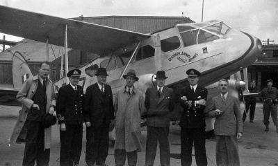 The first post-Liberation commercial flight