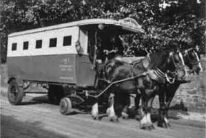 A horse-drawn bus in 1940