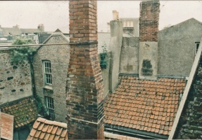 1995 photograph by Andre Ferrari of the rear of the Foot properties on the corner with Pitt Street before their 21st century demolition