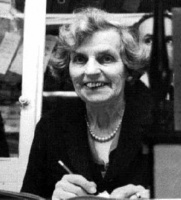 Mrs Le Gresley at the counter of Hamon's