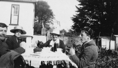 Afternoon tea in the Noel household was a formal affair. Mabel is pouring