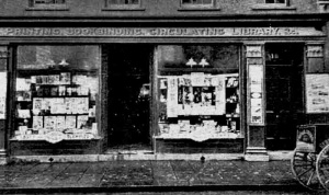 Labey and Blampied, printers, bookbinders and circulating library at 18 Beresford Street in 1897. The library had a 400-page catalogue with more than 20,000 books