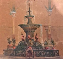 The original watercolour of the proposed fountain