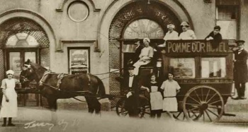Staff on the hotel coach, used to meet arriving guests at the harbour