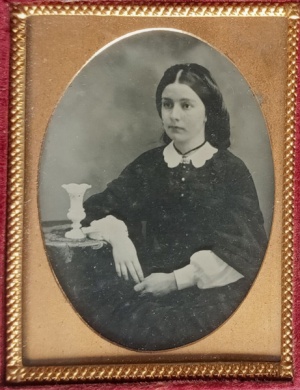 This 1855 daguerreotype photograph of an unknown woman appeared on a Canadian auction site in 2023. The photographer was previously unknown to us but given that there was an E R Cook in business at 10 The Parade in 1857, it seems probable that the two were related