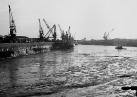Low tide in 1978, before the marina was constructed