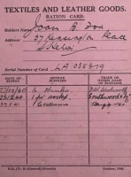 Joan Fox's Occupation ration card