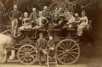 A charabanc excursion in 1880, photographed by Ernest Baudoux