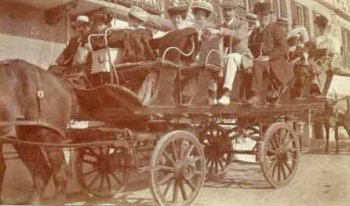 A charabanc about to depart from Gorey