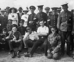 Families visiting a Militia camp, picture by Percival Dunham