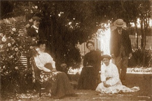Jean Pierre Falle on right, next to his wife, Rachel, and daughter Gladys, kneeling